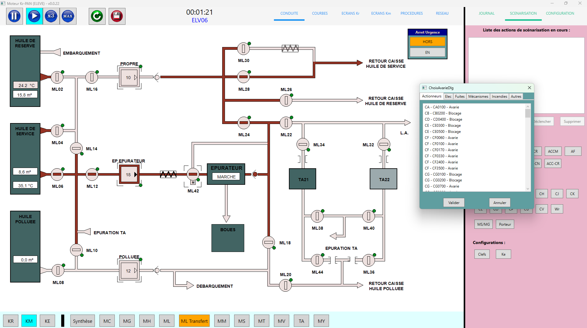 L' écran de l'instructeur